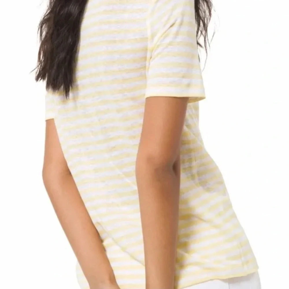 MICHAEL Michael Kors Yellow & Cream Striped Short Sleeve Tee - Picture 4 of 7